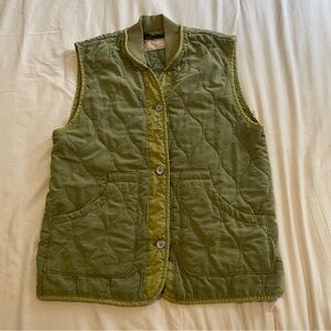 We The Free Green Quilted Vest with Pockets Size XS